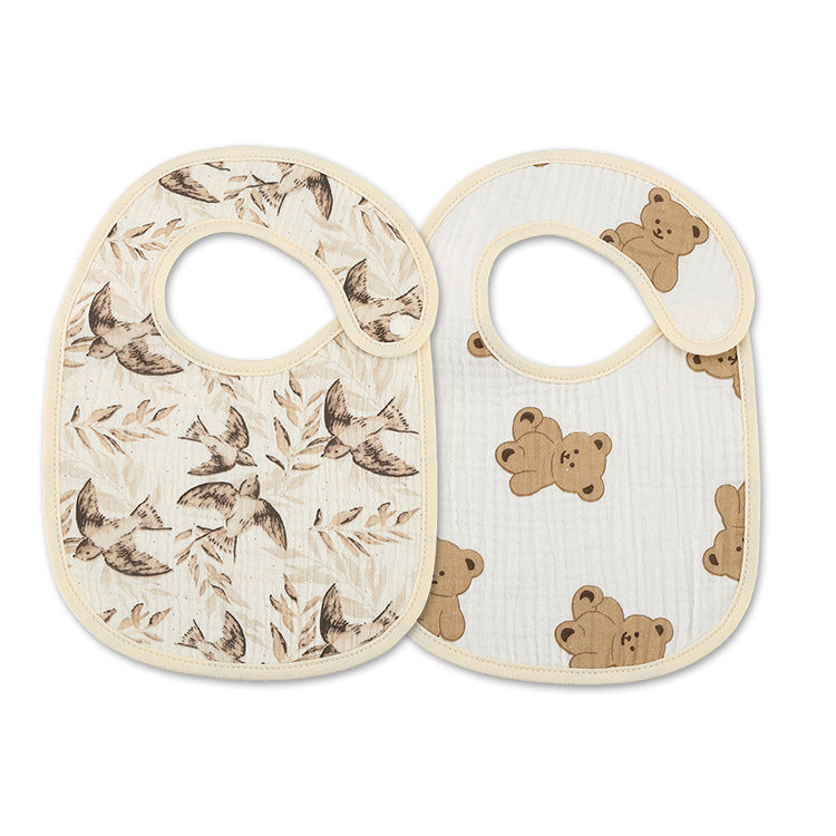 2PC Newborn Cotton Bibs