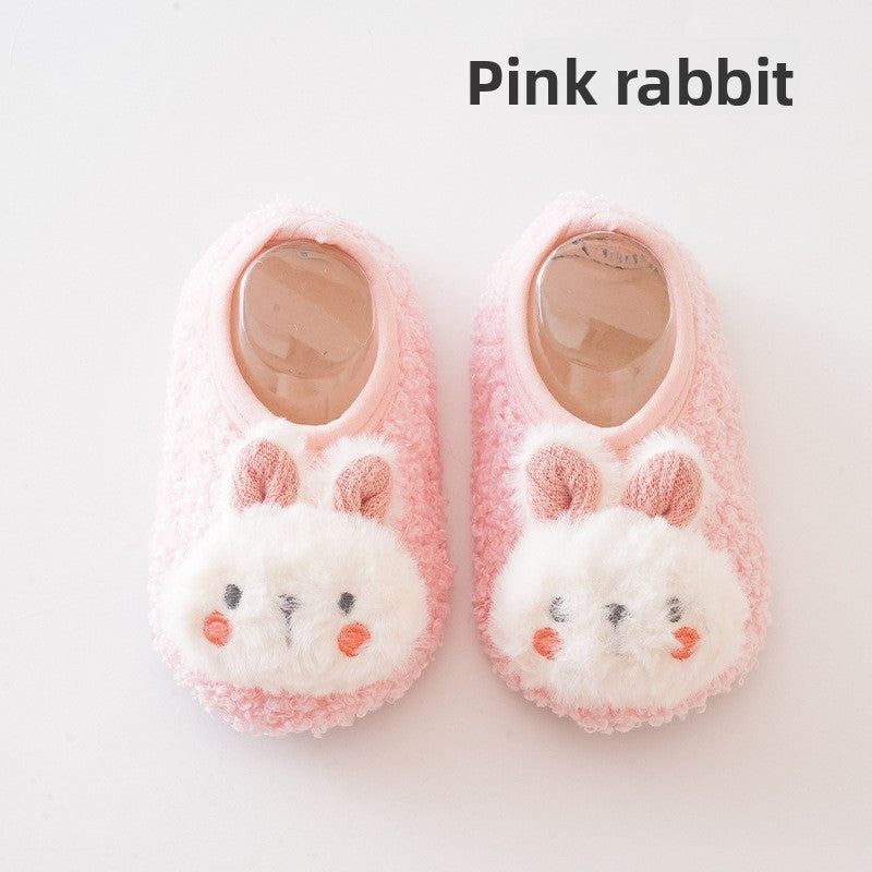 Cute Pink Bunny Floor Socks
