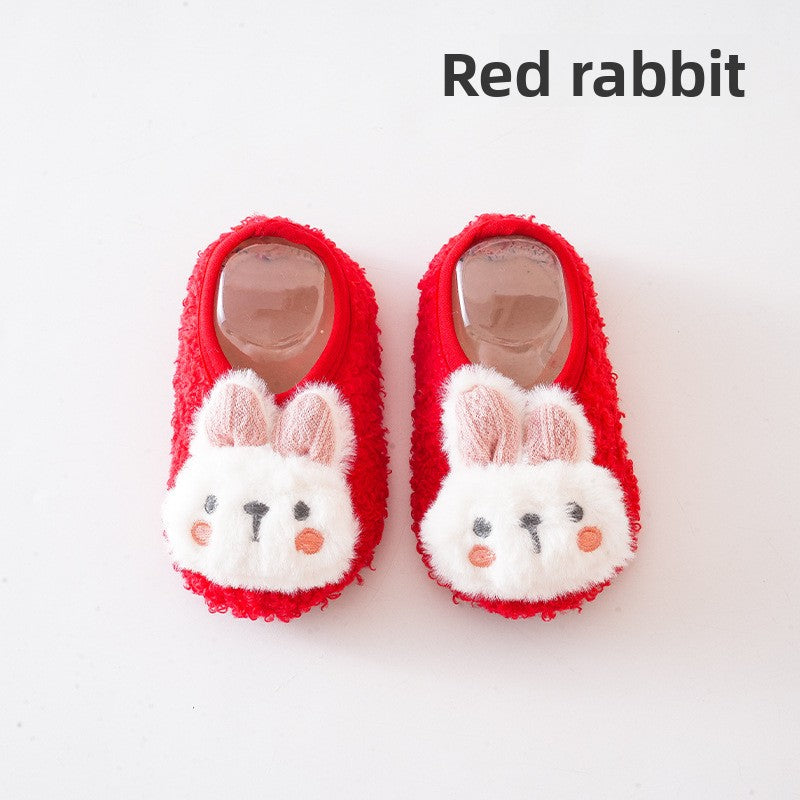 Cute Pink Bunny Floor Socks