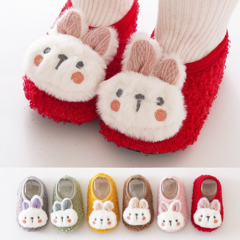 Cute Pink Bunny Floor Socks